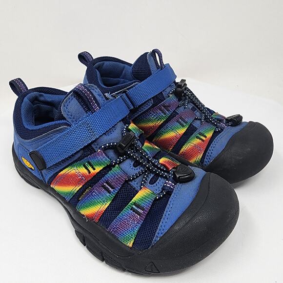 Keen Newport H2sho Sandals Unisex 3 Blue Rainbow Nylon Sport Closed Toe 1026186 - Picture 1 of 12